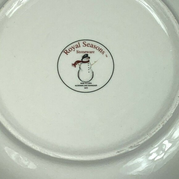Royal Seasons Snowman Serving Bowl 10 in Red Winter Christmas Dinner Serveware - Picture 5 of 5